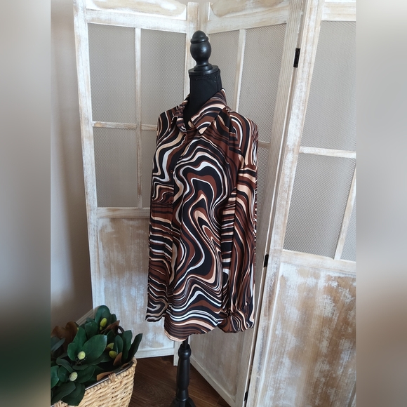 SHEIN Multicolor Sheer Striped Blouse - Picture 6 of 7